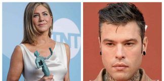 Fedez e Jennifer Aniston primo piano