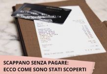 scappano senza pagare il conto